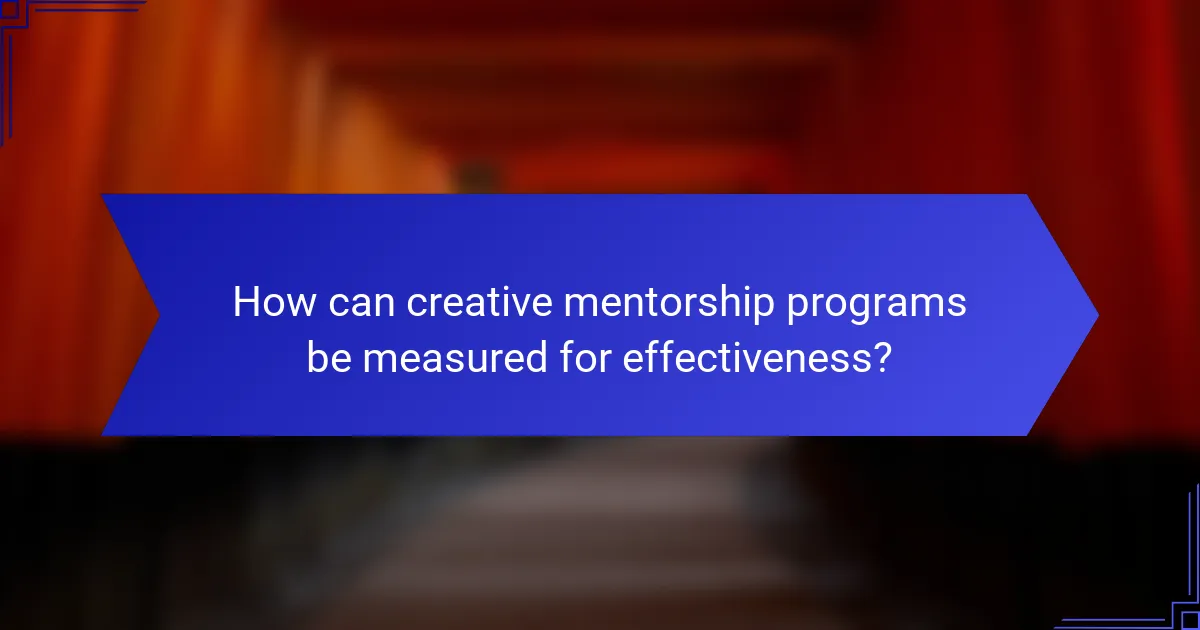 How can creative mentorship programs be measured for effectiveness?