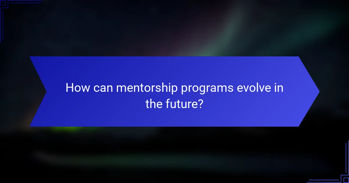 How can mentorship programs evolve in the future?