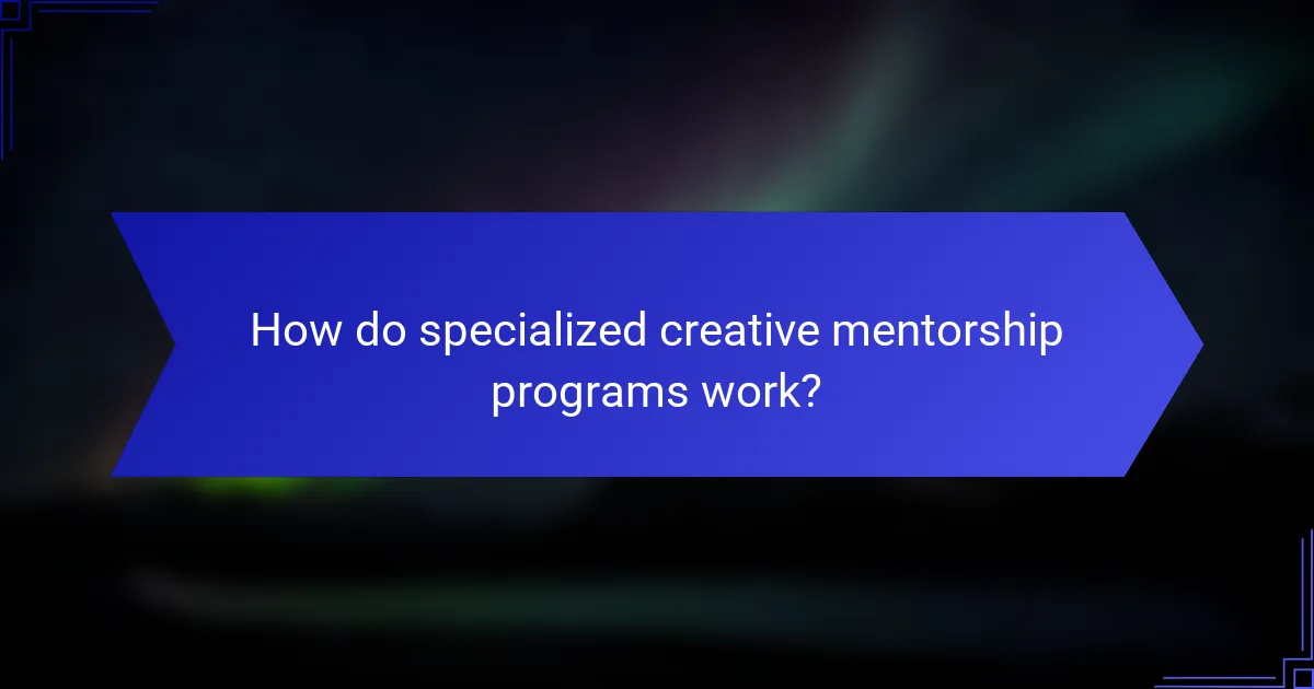 How do specialized creative mentorship programs work?