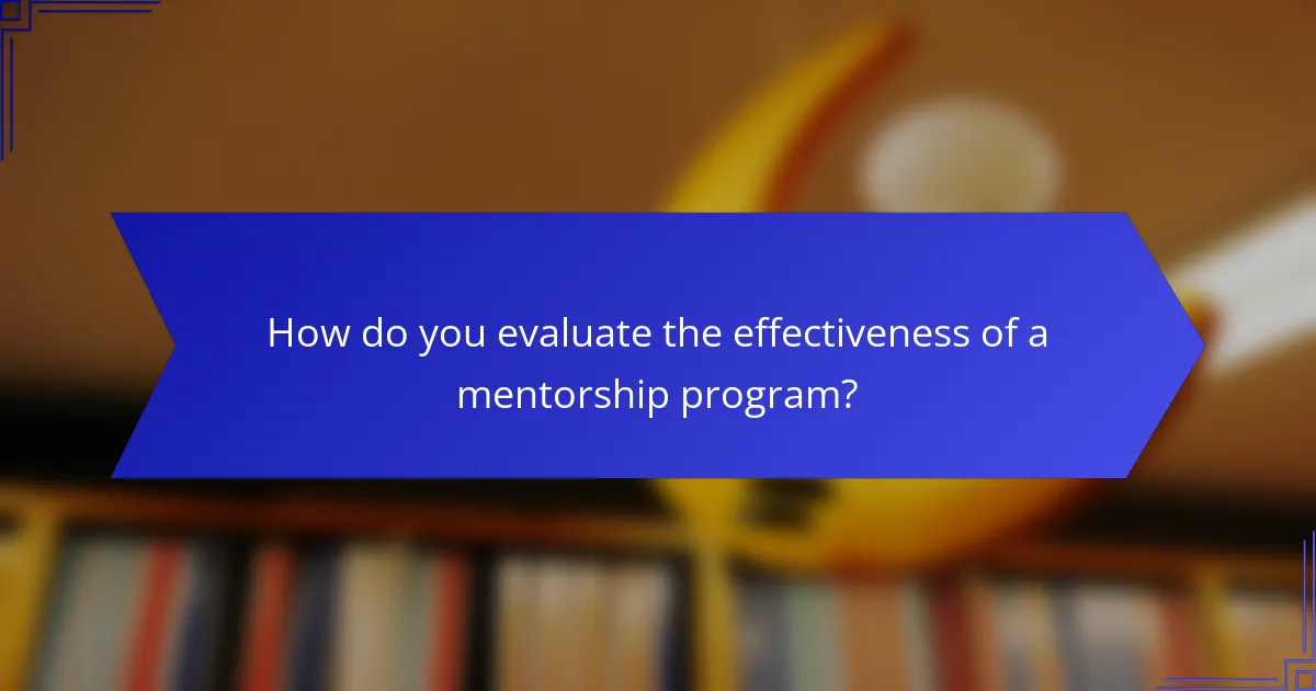 How do you evaluate the effectiveness of a mentorship program?