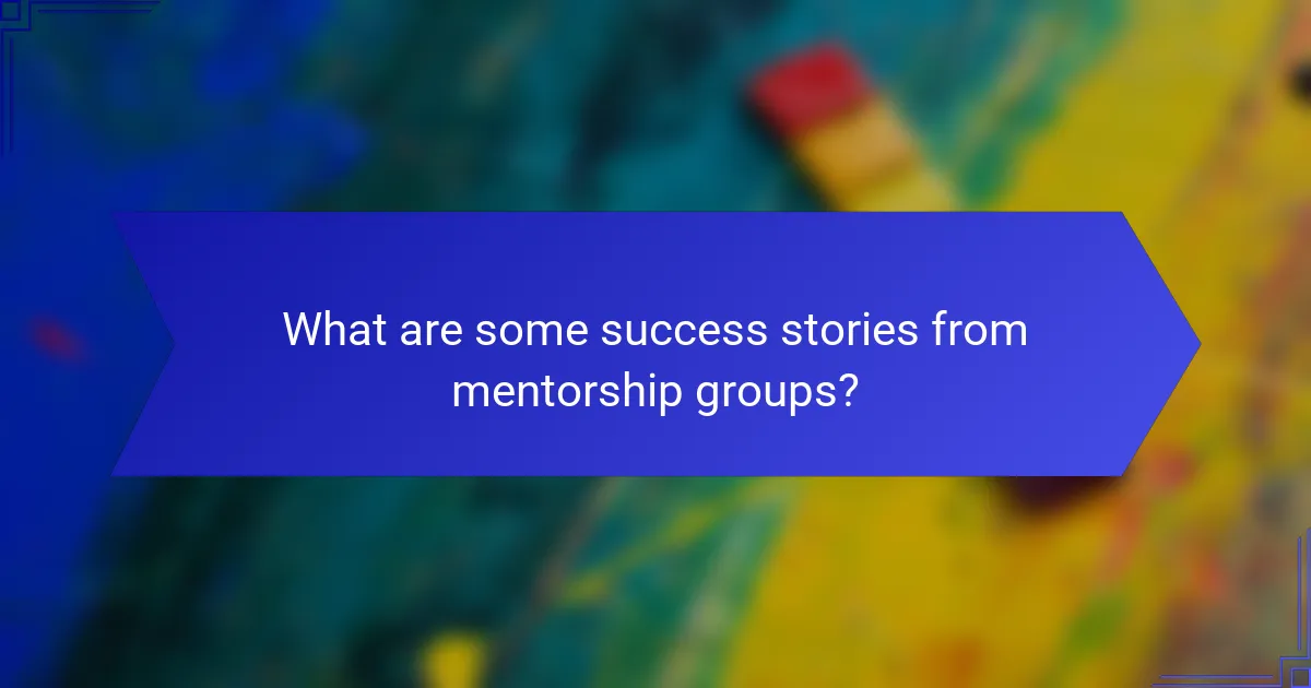What are some success stories from mentorship groups?