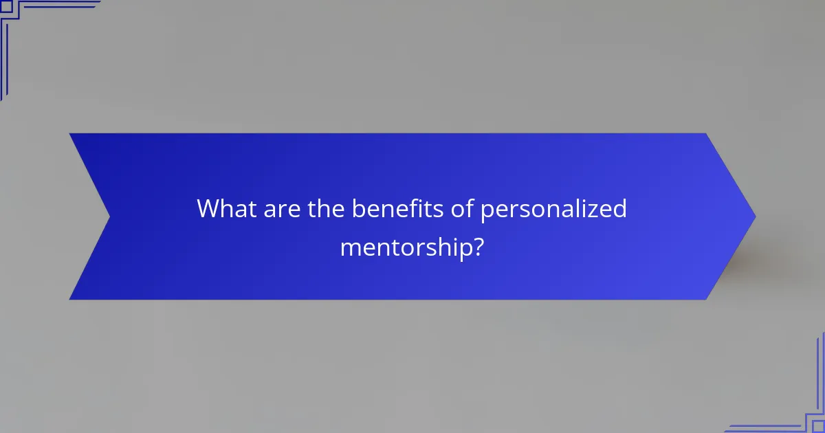 What are the benefits of personalized mentorship?