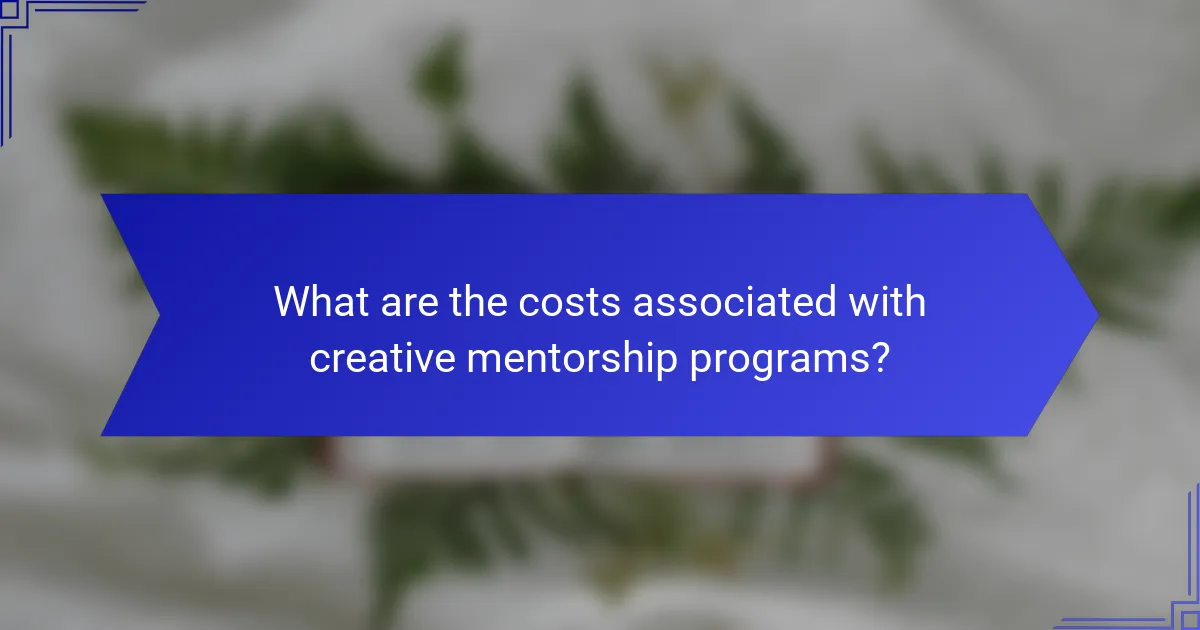 What are the costs associated with creative mentorship programs?
