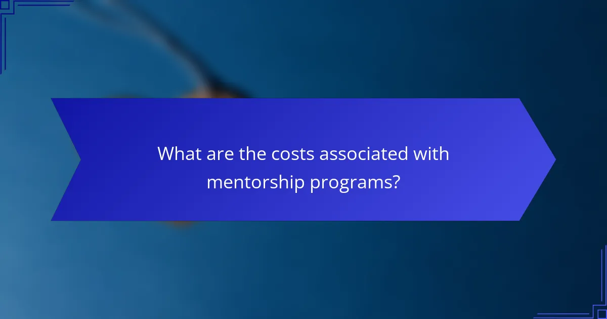 What are the costs associated with mentorship programs?