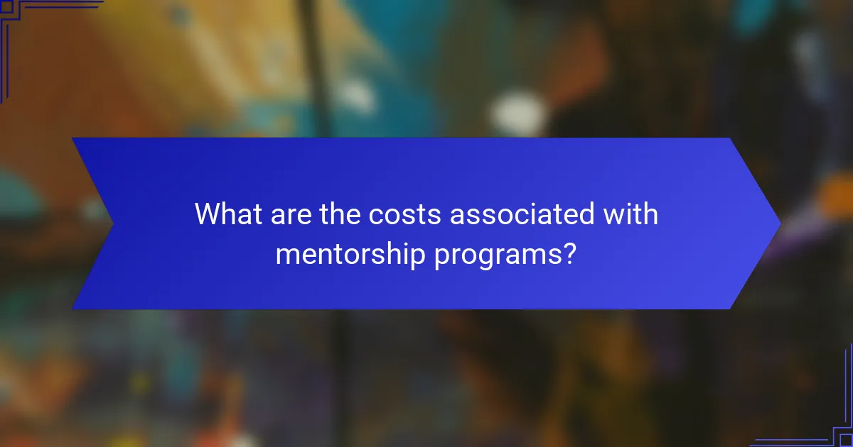 What are the costs associated with mentorship programs?