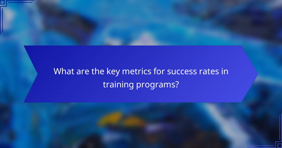 What are the key metrics for success rates in training programs?