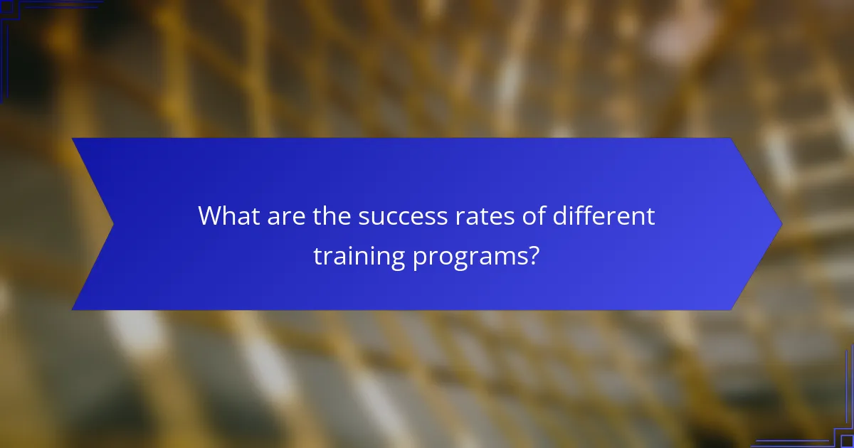 What are the success rates of different training programs?